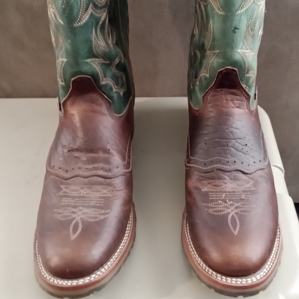 Mens Double H Jacob western ropers boots bison leather size 13D